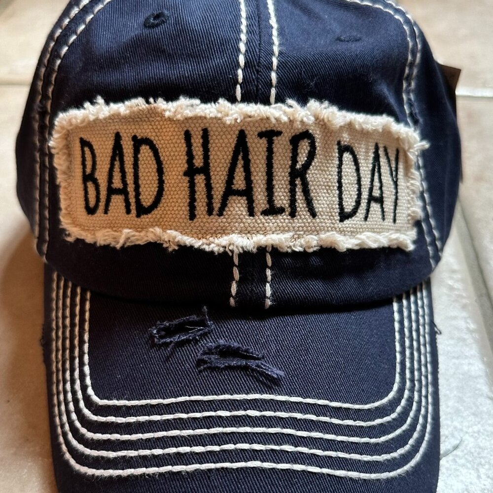 NWT KBETHOS Blue Bad Hair Day Womens Adjustable Baseball Cap